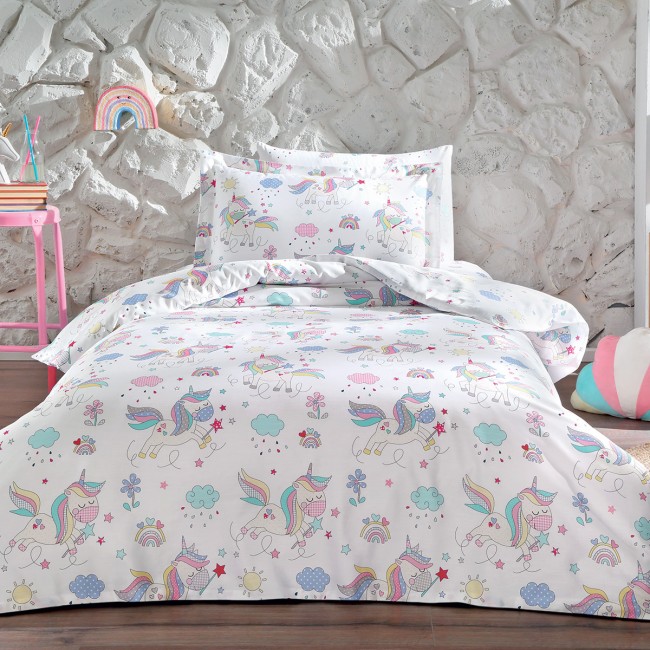 Комплект постельного белья Tivolyo Home UNICORN Полутороспальный