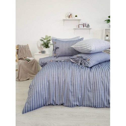 Комплект постельного белья Grazie Home D'OR тёмно-синий Евро