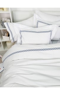 Комплект постельного белья Tivolyo Home CATENA белый/синий семейный
