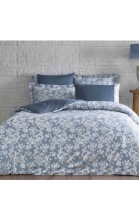 Комплект постельного белья Tivolyo Home JACQUARD PRINTEMPS голубой Евро