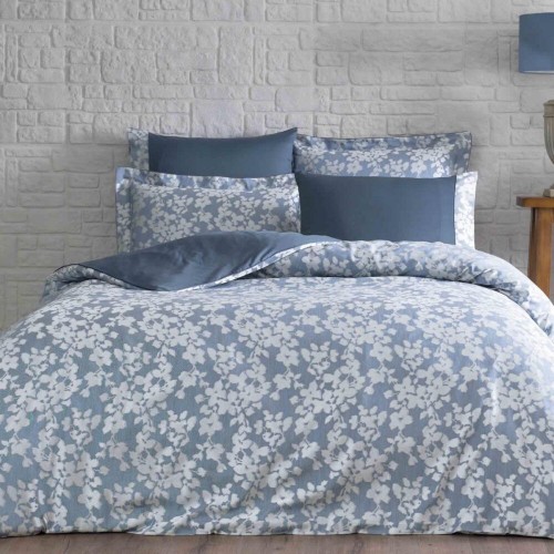 Комплект постельного белья Tivolyo Home JACQUARD PRINTEMPS голубой Евро