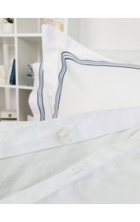 Комплект постельного белья Tivolyo Home LINE белый/синий Евро