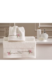 Набор полотенец Tivolyo Home CLEMATIS BRODERY кремовый 2 предмета