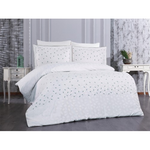 Комплект постельного белья Grazie Home DIANDRA кремовый/зелёный Евро