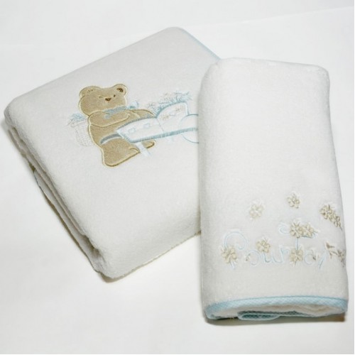 Детский набор полотенец Tivolyo Home POURTOL голубой 2 предмета