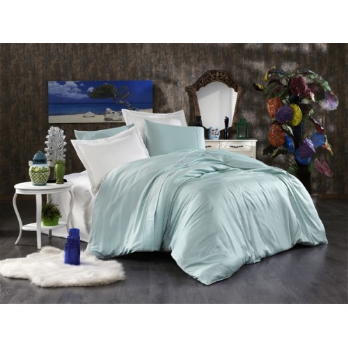 Комплект постельного белья Grazie Home ALIх ментоловый/кремовый Евро
