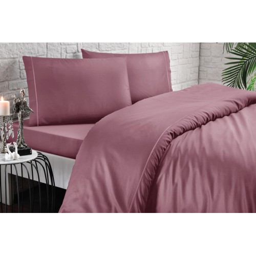 Комплект постельного белья Tivolyo Home CASUAL фиолетовый Евро