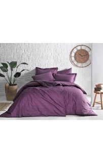 Комплект постельного белья Tivolyo home JACQUARD BANDED бордовый Полутороспальный