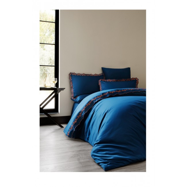 Комплект постельного белья Soft cotton MONDRIAN синий Евро