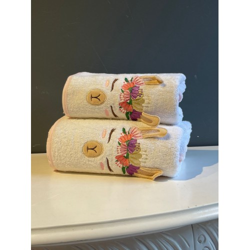 Набор полотенец детский La Villa LAMA DESENLI розовый 2 предмета