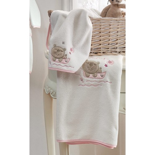 Детский набор полотенец Tivolyo Home FISHY розовый 2 предмета