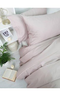 Комплект постельного белья Tivolyo Home CASUAL кофейный семейный