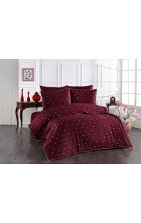 Комплект постельного белья Grazie Home LOVEN'S бордовый/кремовый Евро