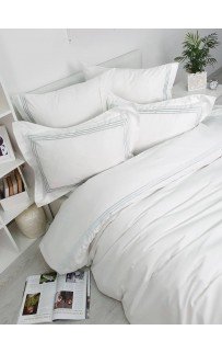 Комплект постельного белья Tivolyo Home LINE крем/бирюзовый Евро