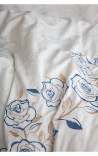 Комплект постельного белья Grazie Home SOLIN кремовый/голубой Евро