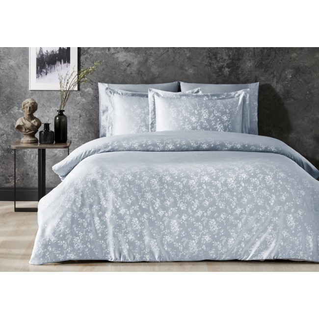 Комплект постельного белья Tivolyo Home CLARINDA голубой Евро