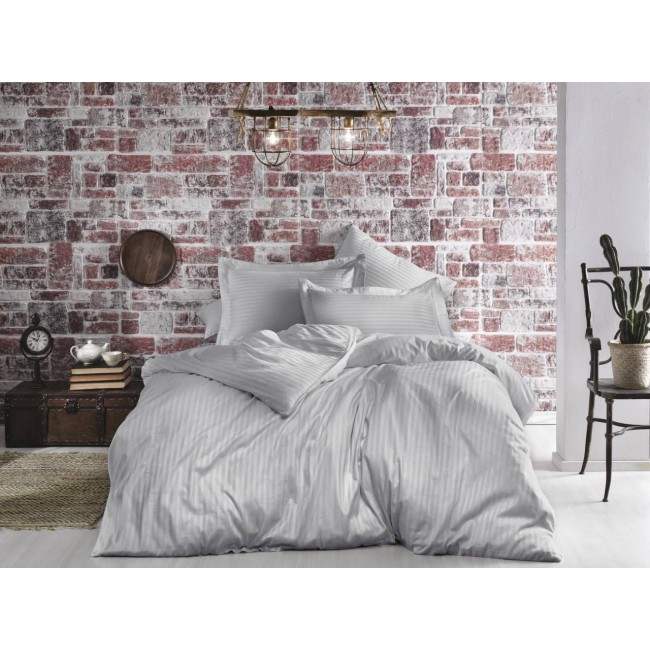 Комплект постельного белья Tivolyo Home JAQUARD серый Евро