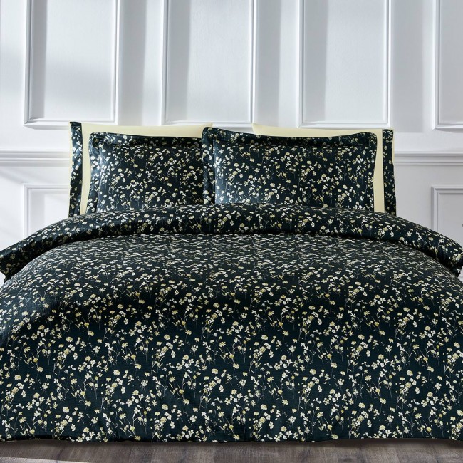 Комплект постельного белья Tivolyo Home VALENTINE чёрный Евро