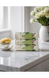 Набор кухонных полотенец Tivolyo Home WISTERIA зелёный 3 предмета