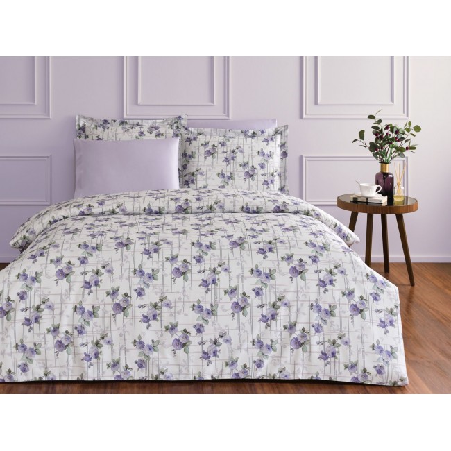 Комплект постельного белья Tivolyo Home SOFFIE лиловый Евро