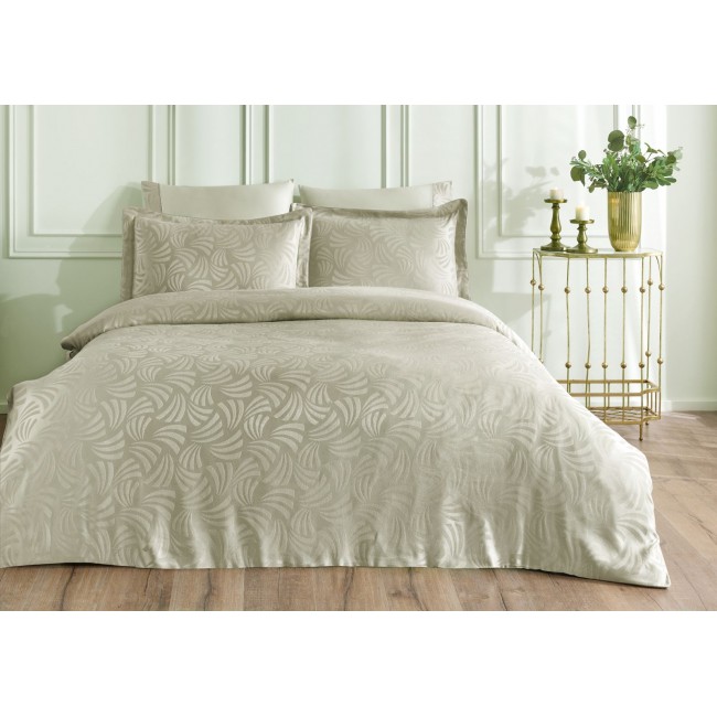 Комплект постельного белья Tivolyo Home PALM зелёный Евро