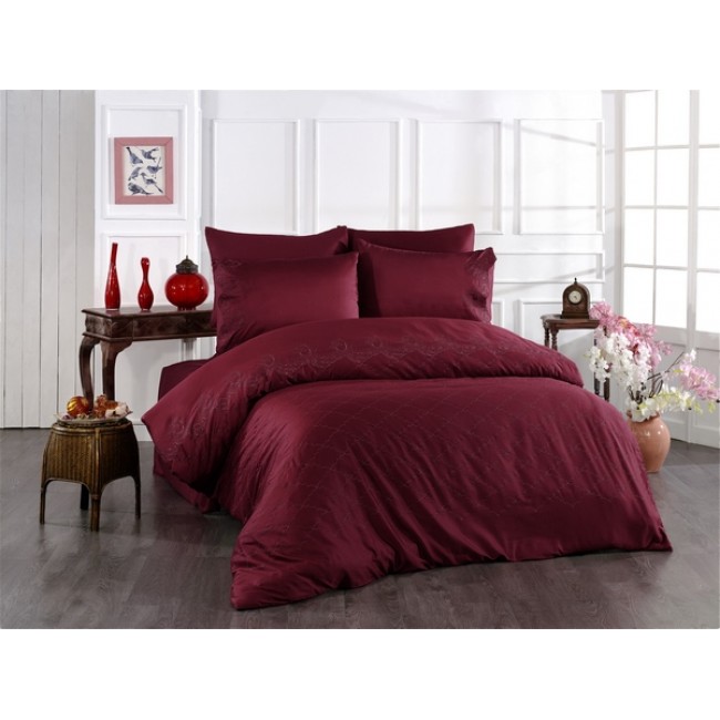 Комплект постельного белья Grazie Home VIANOVA бордовый Евро