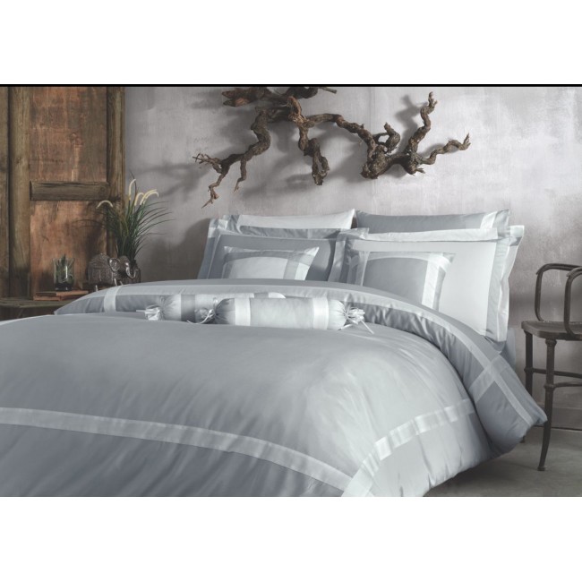 Комплект постельного белья Tivolyo Home BANDA серый Евро