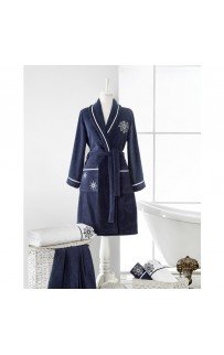 Халат женский Soft cotton MARINE LADY тёмно-синий XL