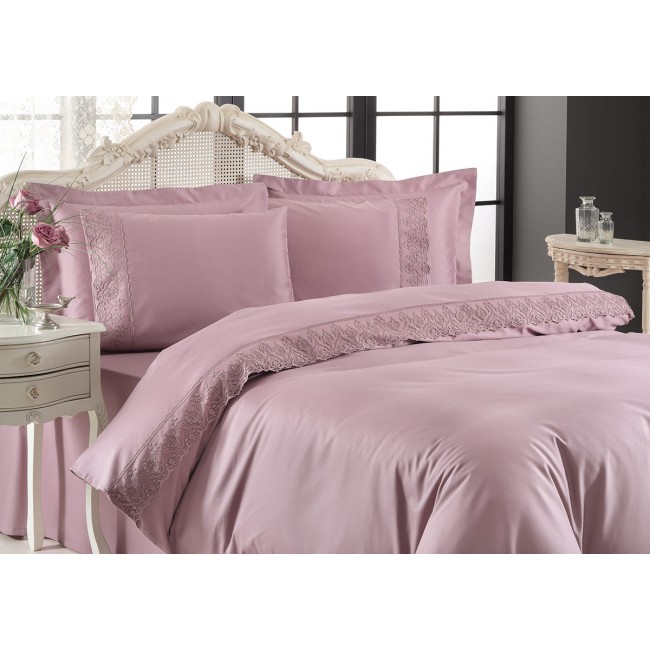 Комплект постельного белья Tivolyo home LINA фиолетовый Полутороспальный