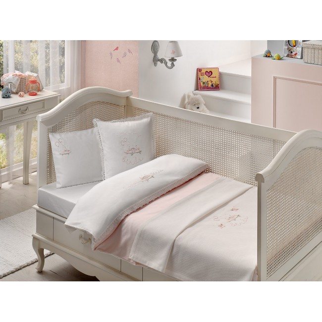 Комплект детского постельного белья Tivolyo home HAPPY BEBE розовый Детский