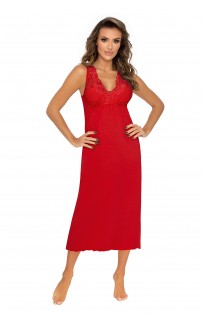 Kristina long nightdress Red S
